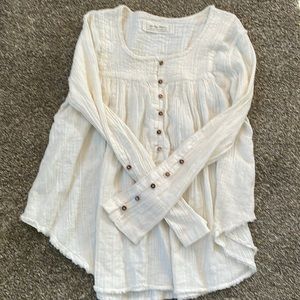 We The Free Cream Baby Doll Top